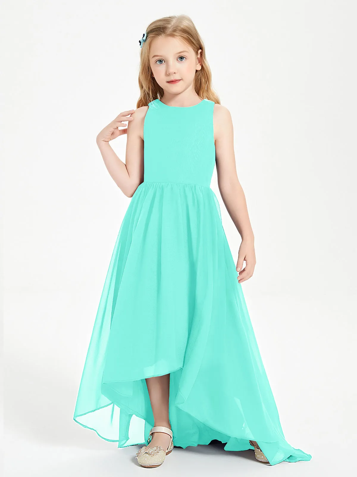 Exquisite Asymmetrical Junior Bridesmaid Dresses Scoop Neck Spa