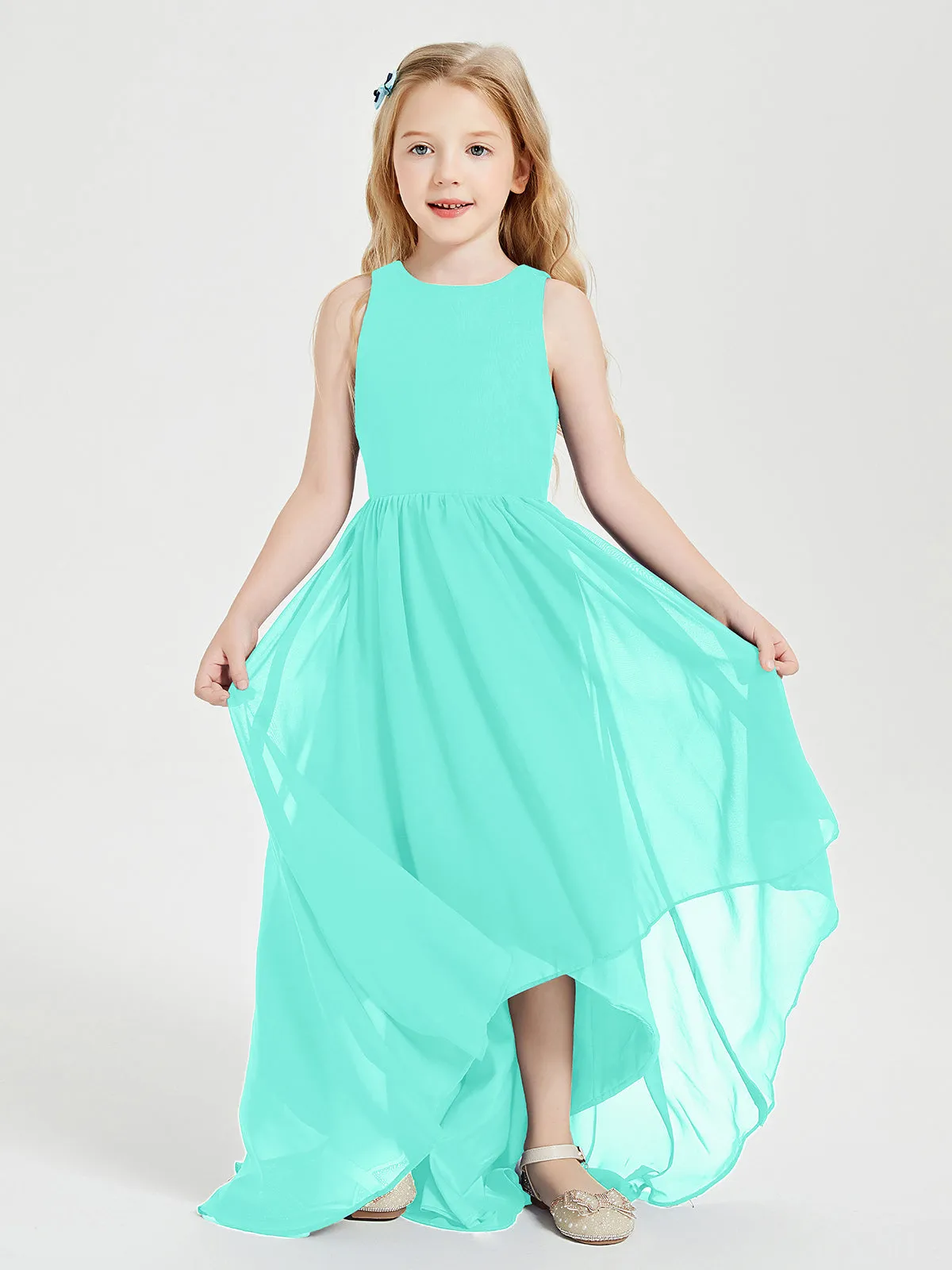 Exquisite Asymmetrical Junior Bridesmaid Dresses Scoop Neck Spa