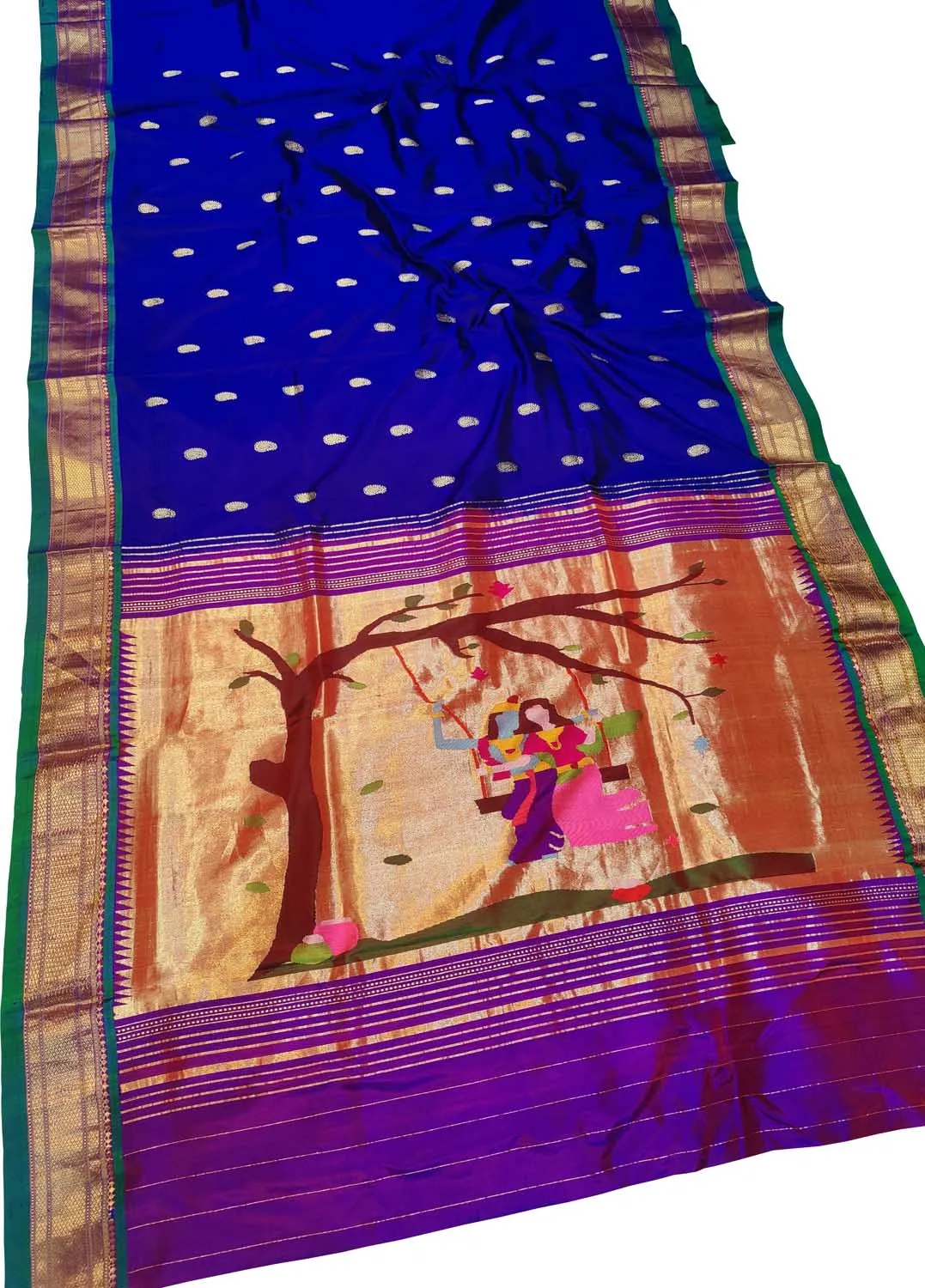 Exquisite Blue Paithani Handloom Pure Silk Saree