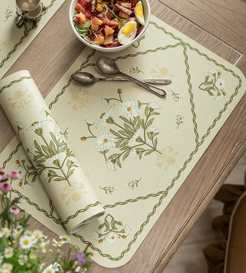 Exquisite Daisy Patterned Placemat (Set Of 2)