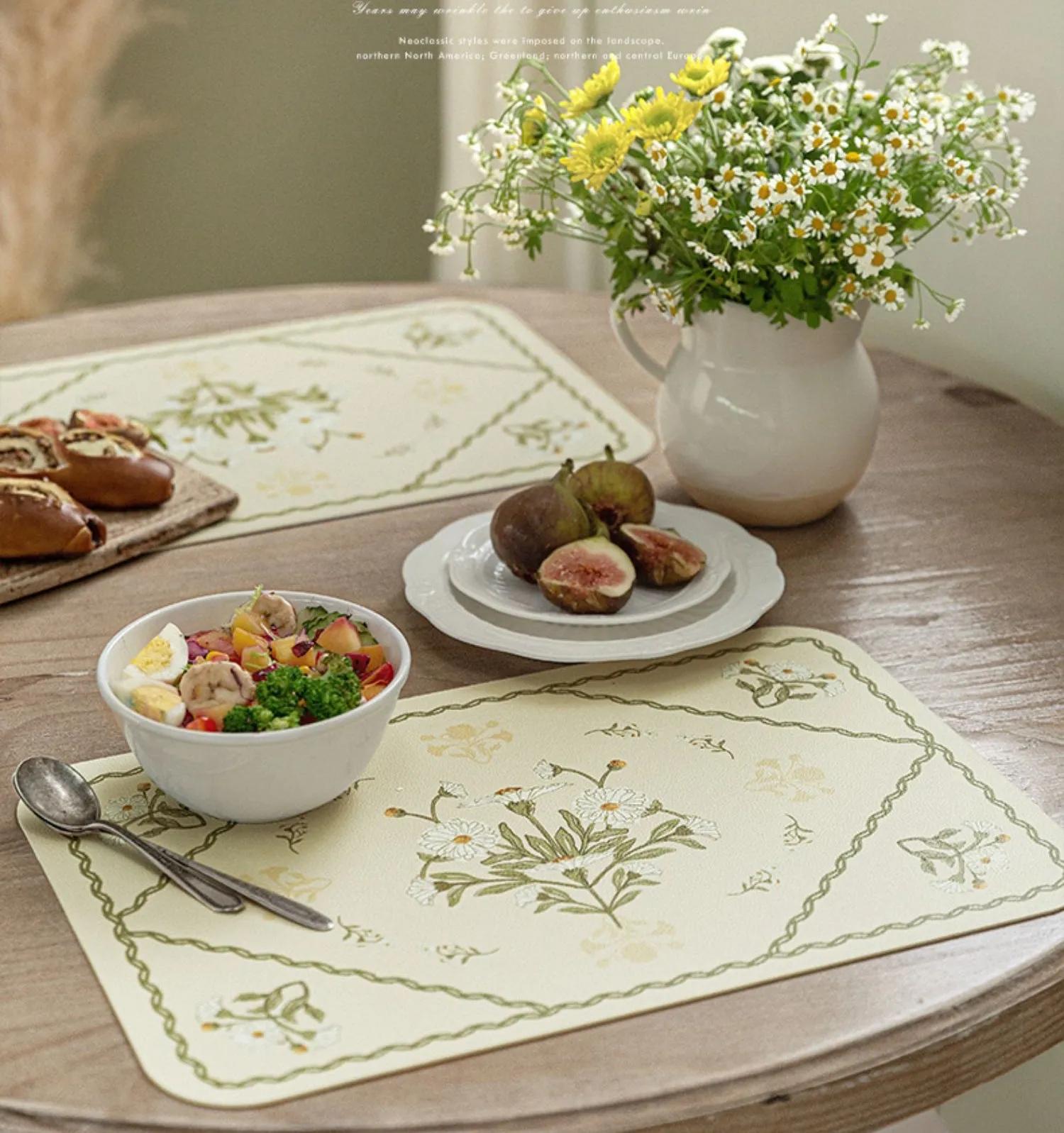 Exquisite Daisy Patterned Placemat (Set Of 2)