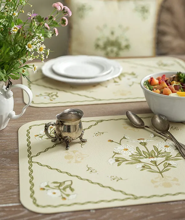 Exquisite Daisy Patterned Placemat (Set Of 2)