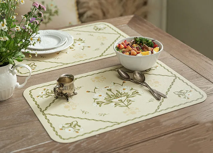 Exquisite Daisy Patterned Placemat (Set Of 2)