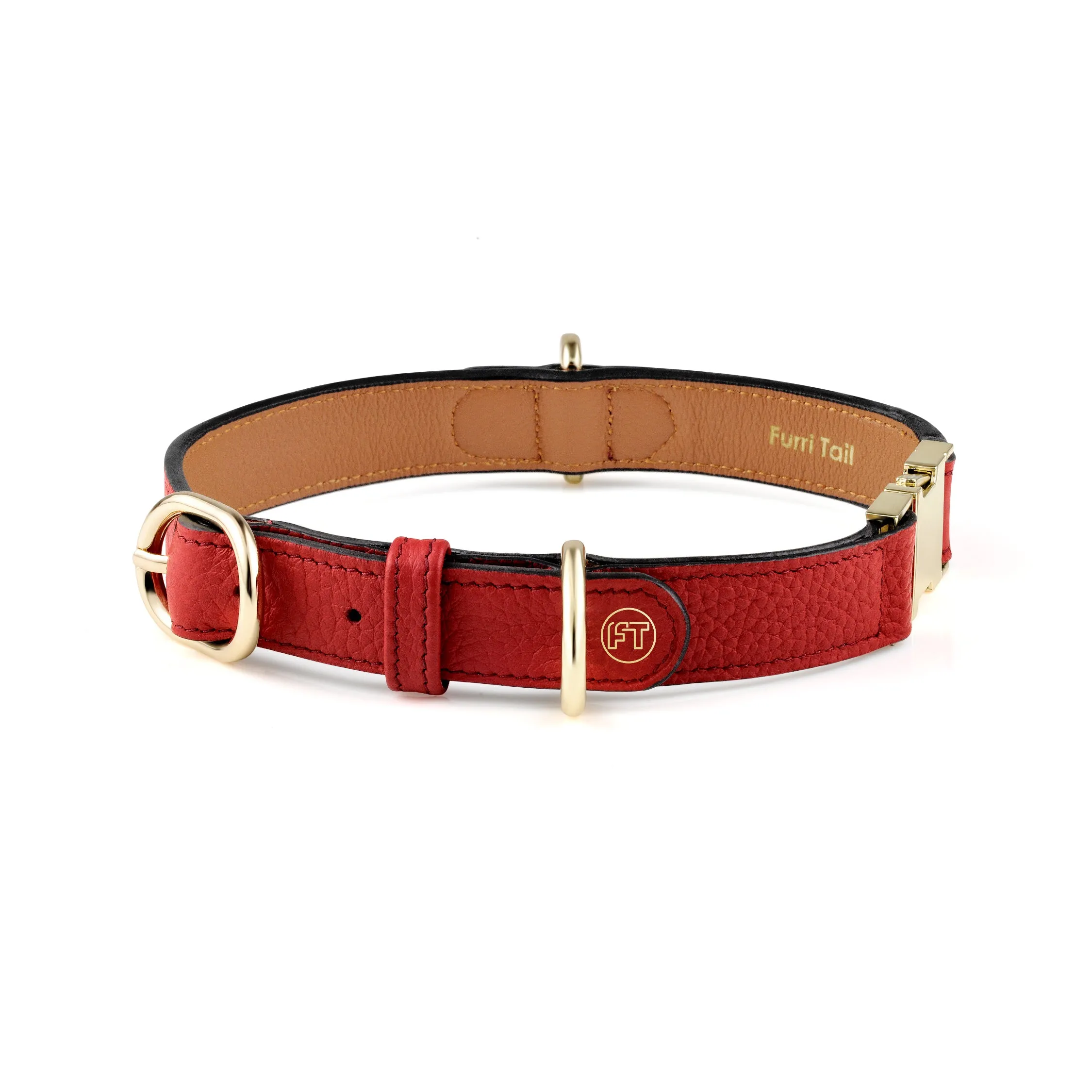 Exquisite Leather Dog Leash - Red