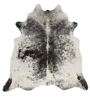 Exquisite Natural Cow Hide Salt & Pepper Black