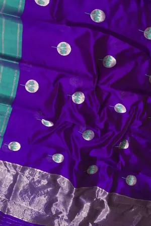 Exquisite Purple Chanderi Handloom Pure Katan Silk Saree