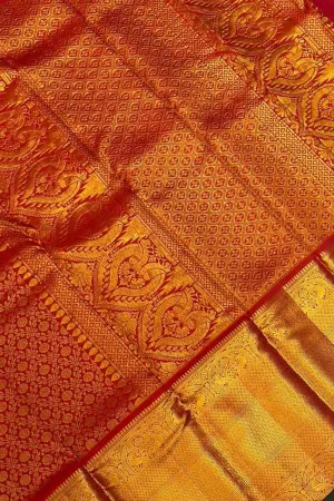 Exquisite Red Kanjeevaram Silk Saree