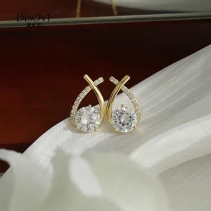 Exquisite  Teardrop Earrings with Sparkling Zirconia Crystals-jlt11865