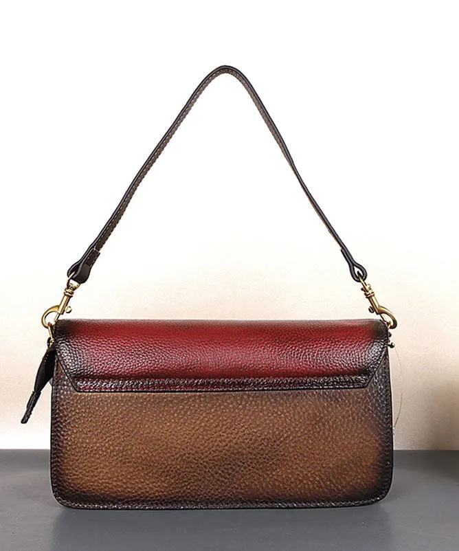 Fashion Red Rub color Paitings Calf Leather Satchel Handbag