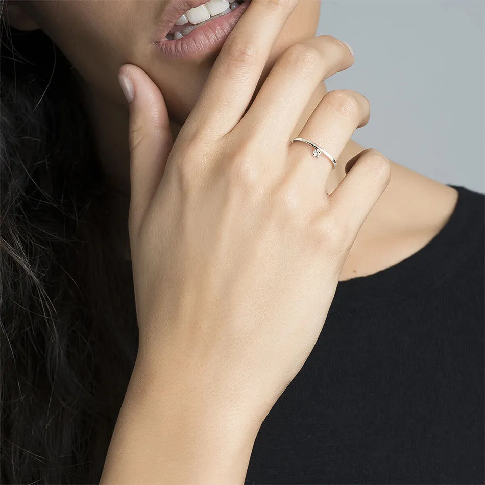 FJ0077 925 Sterling Silver Simple  Ring