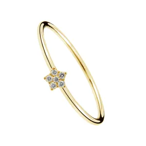 FJ0095 925 Sterling Silver Clear CZ Star Ring