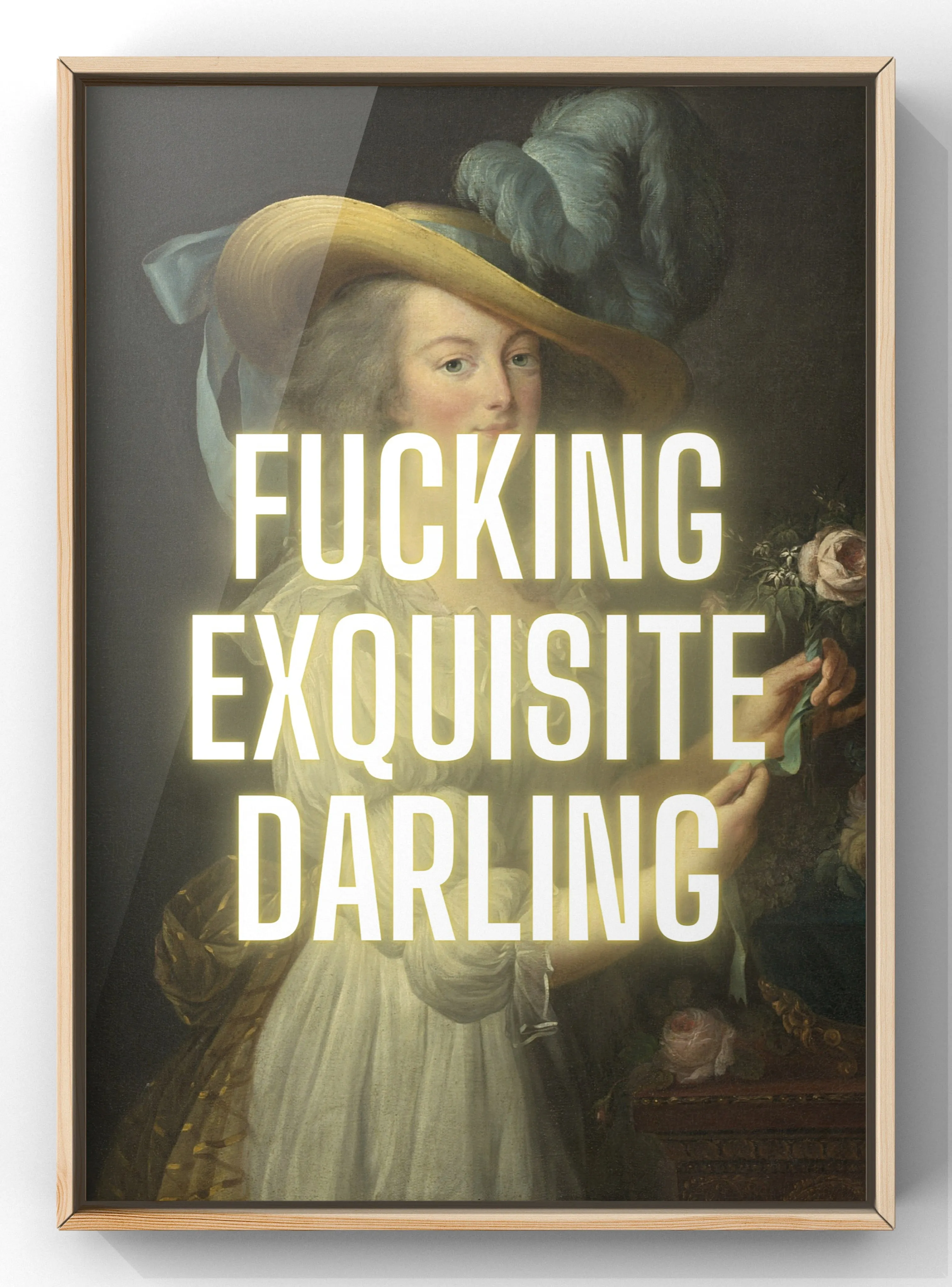 Fucking exquisite Darling Vintage Portrait Quote  Print