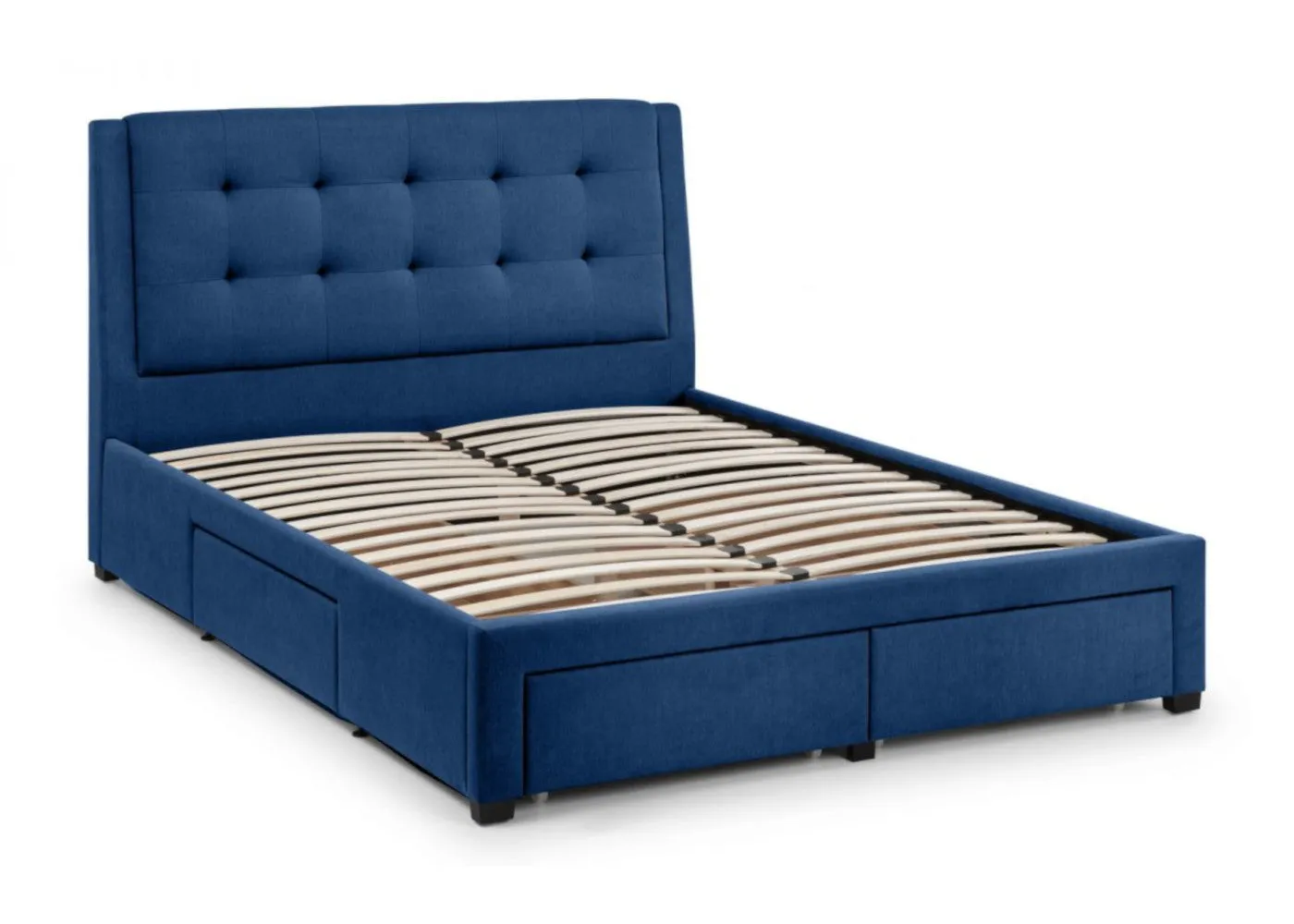 Fullerton 4 Drawer Bed in Blue Linen by Julian Bowen