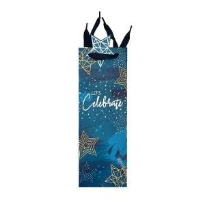 Gift Maker Blue Text Bottle Bag