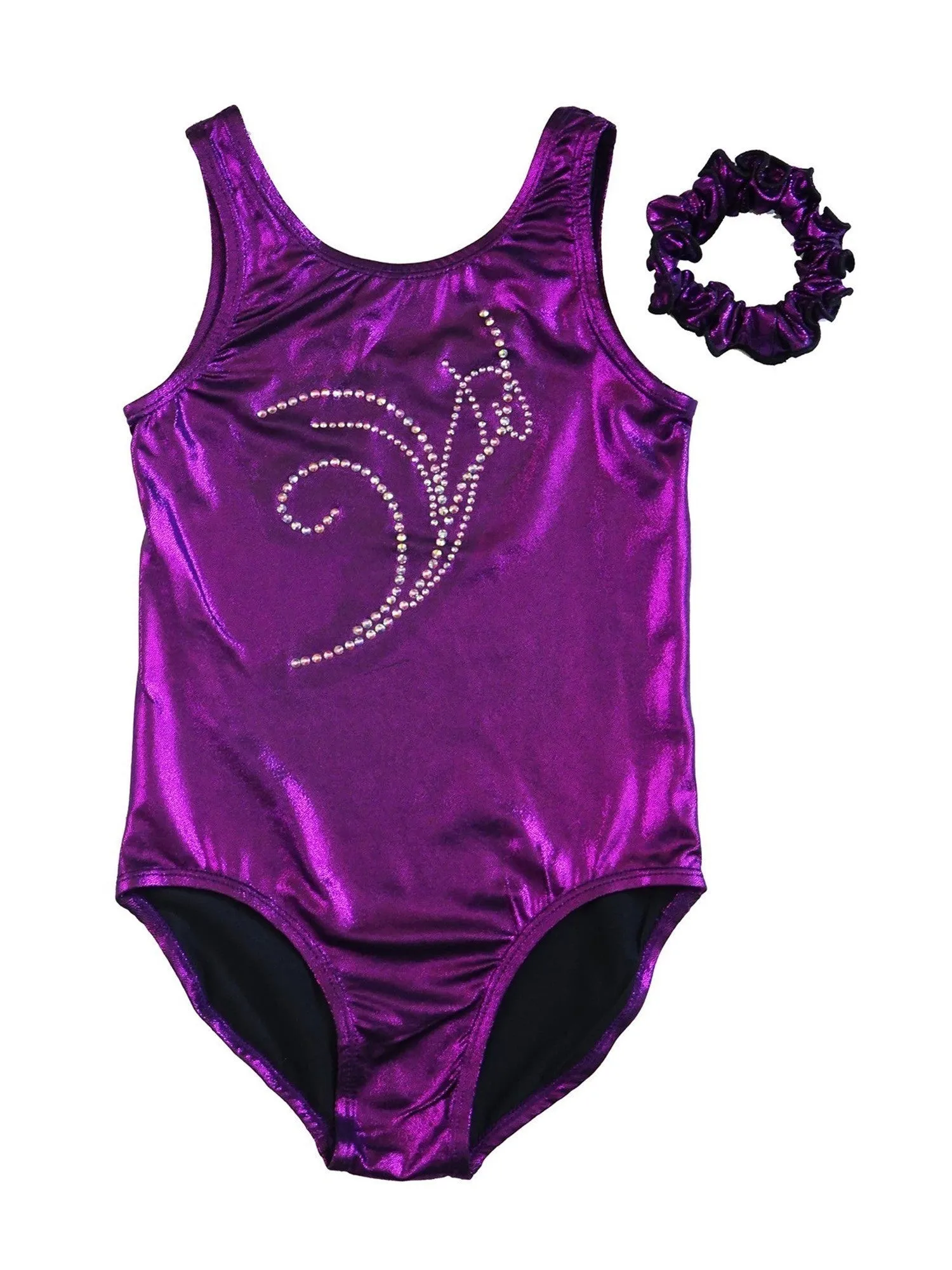 Girls Purple Glitter Rhinestone Lily Dancewear Leotard 9M-8