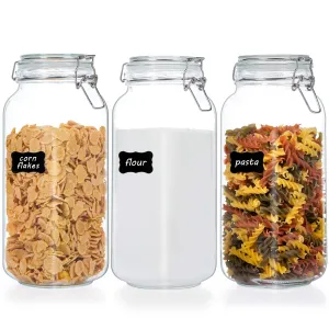 Glass Food Storage Jars, Set of 3