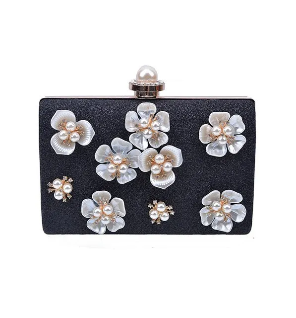 Glitter Floral Evening Bag