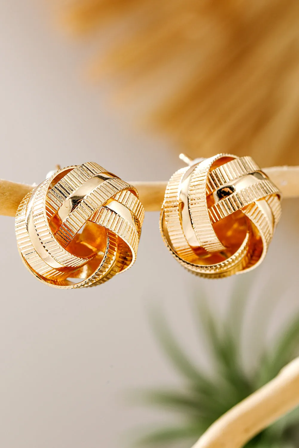 Gold Minimalism Knot Earrings