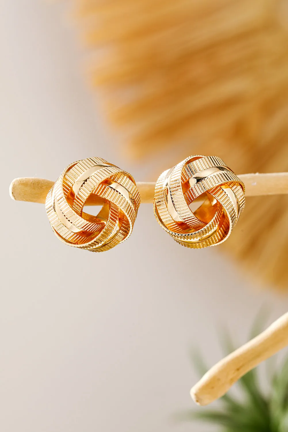 Gold Minimalism Knot Earrings