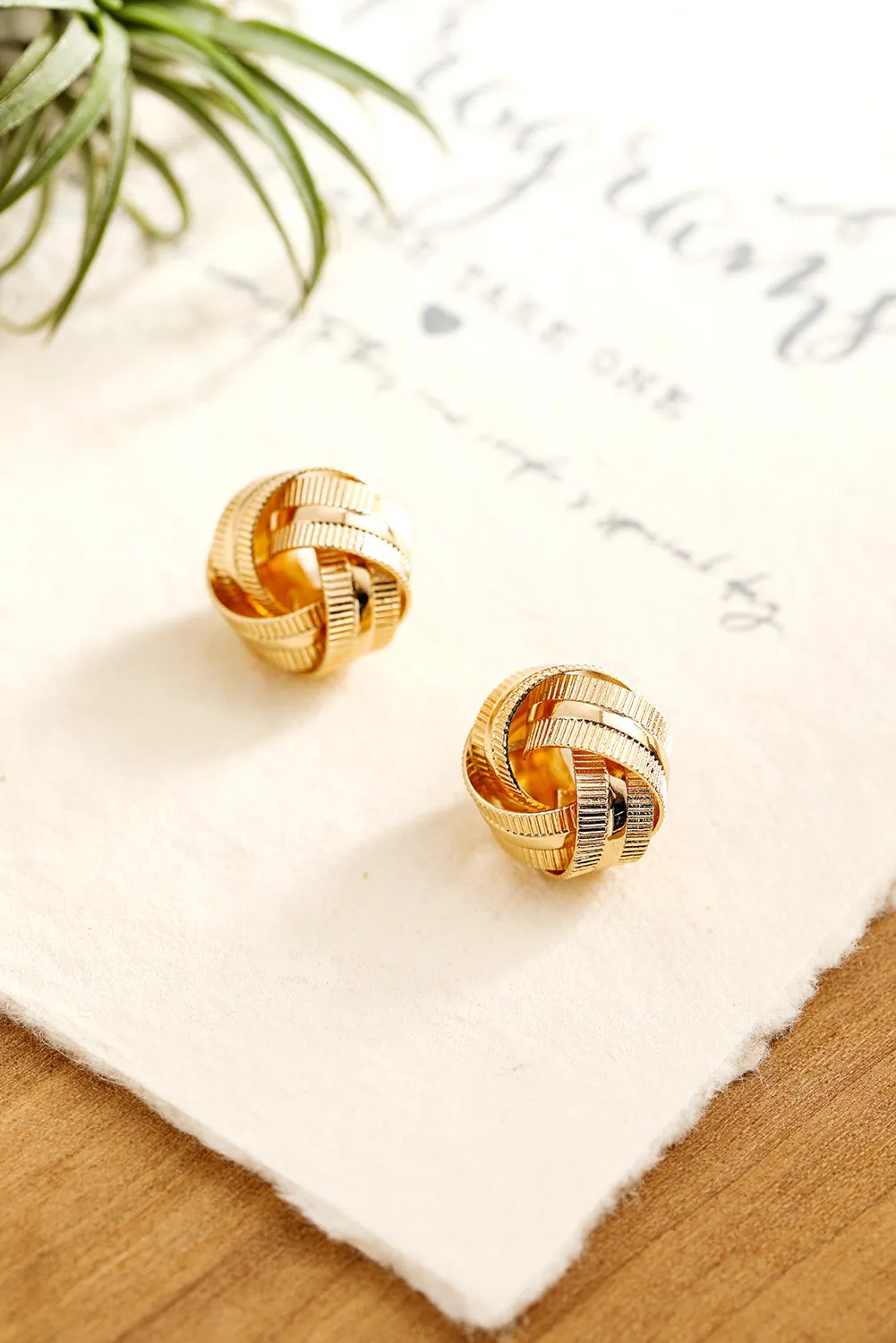 Gold Minimalism Knot Earrings