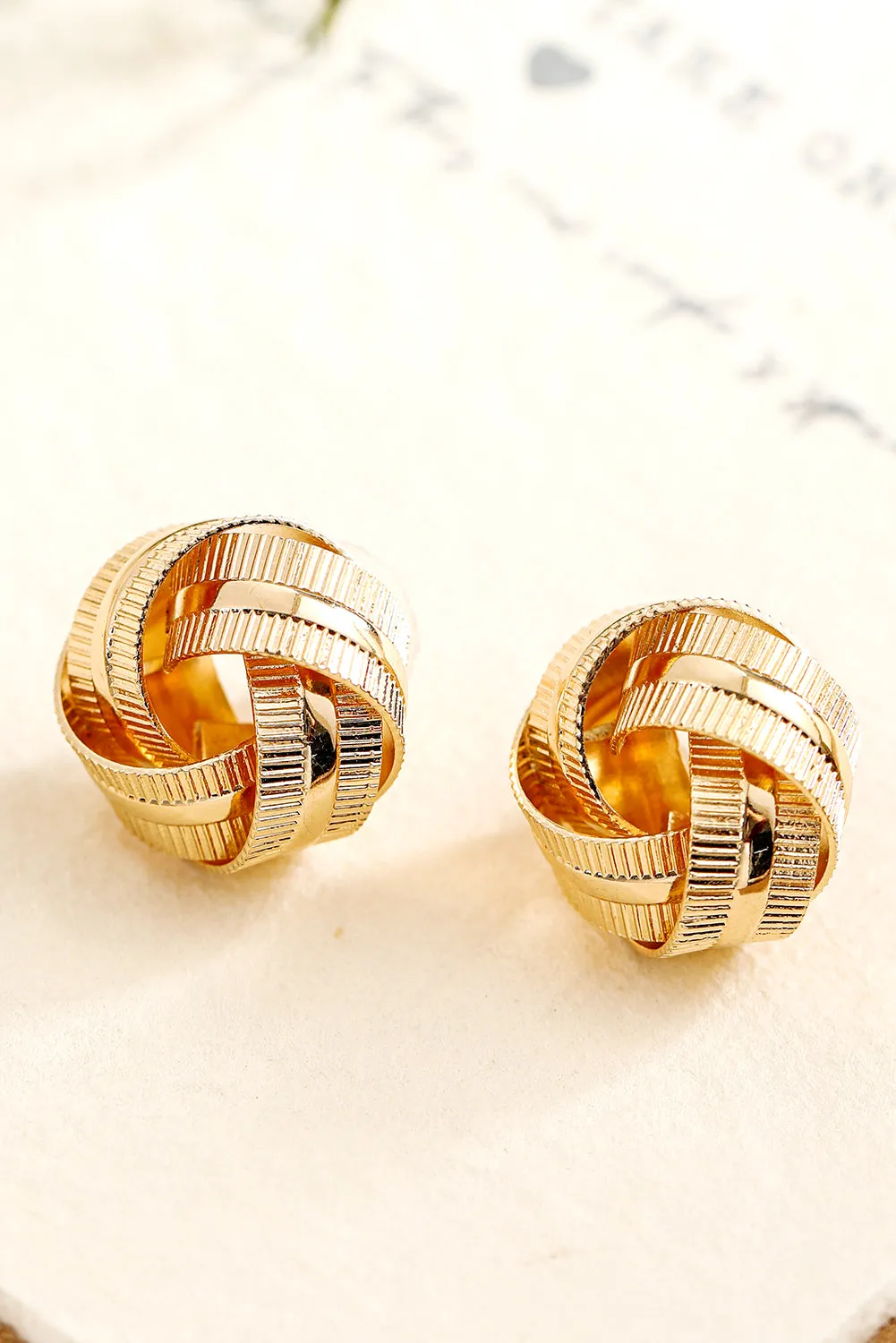 Gold Minimalism Knot Earrings