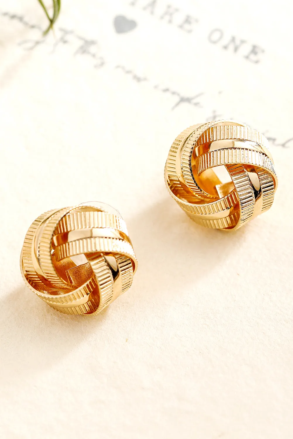 Gold Minimalism Knot Earrings