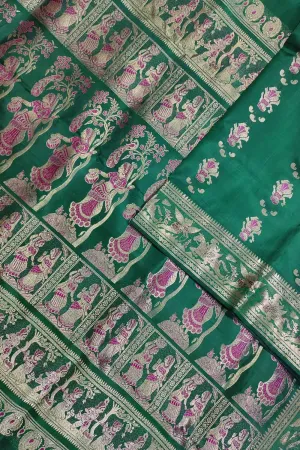 Green Handloom Swarnachari Silk Saree: Exquisite Elegance