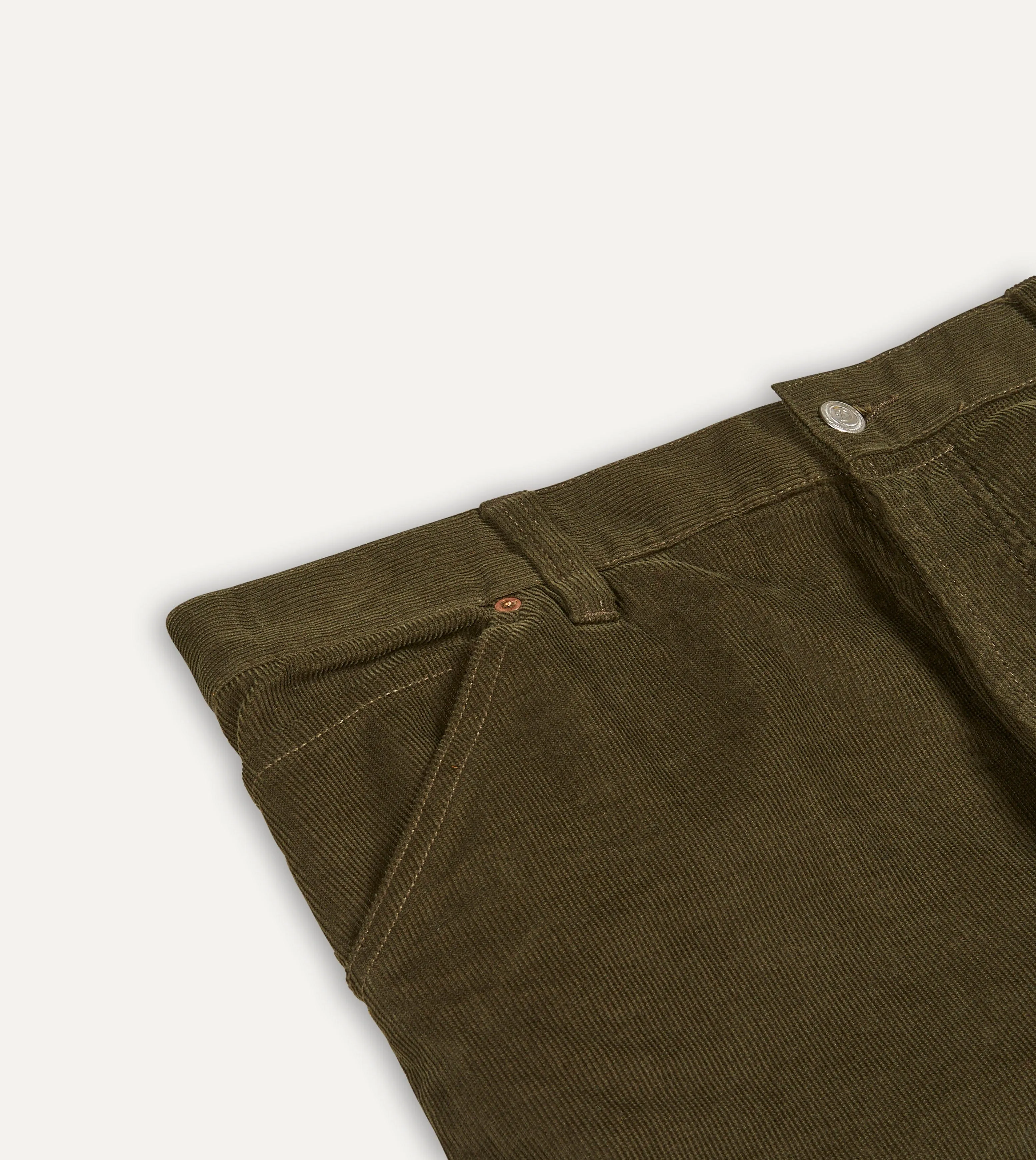 Green Japanese Selvedge Needlecord Five-Pocket Trousers