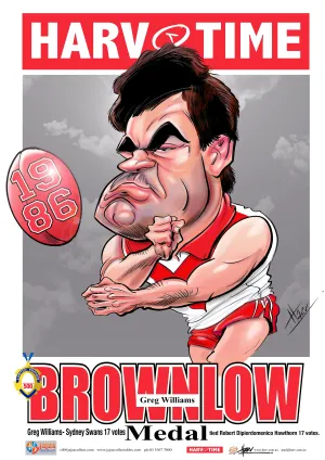 Greg Williams, 1986 Brownlow Medal, Harv Time Poster