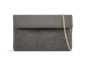 Grey Rose Clutch