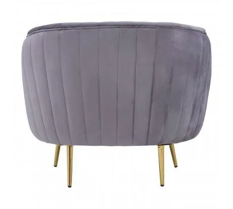 Grey Velvet Chair With Gold Legs