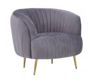 Grey Velvet Chair With Gold Legs