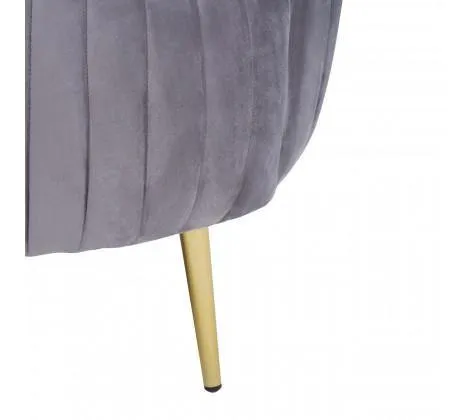 Grey Velvet Chair With Gold Legs