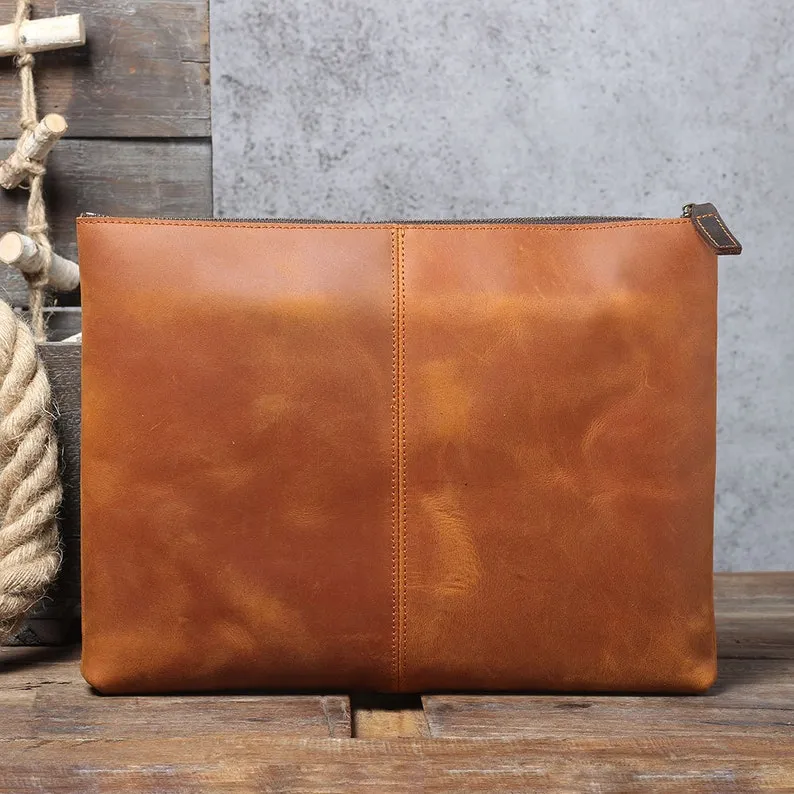 Groomsmen Gift Leather Laptop Bag Clutch