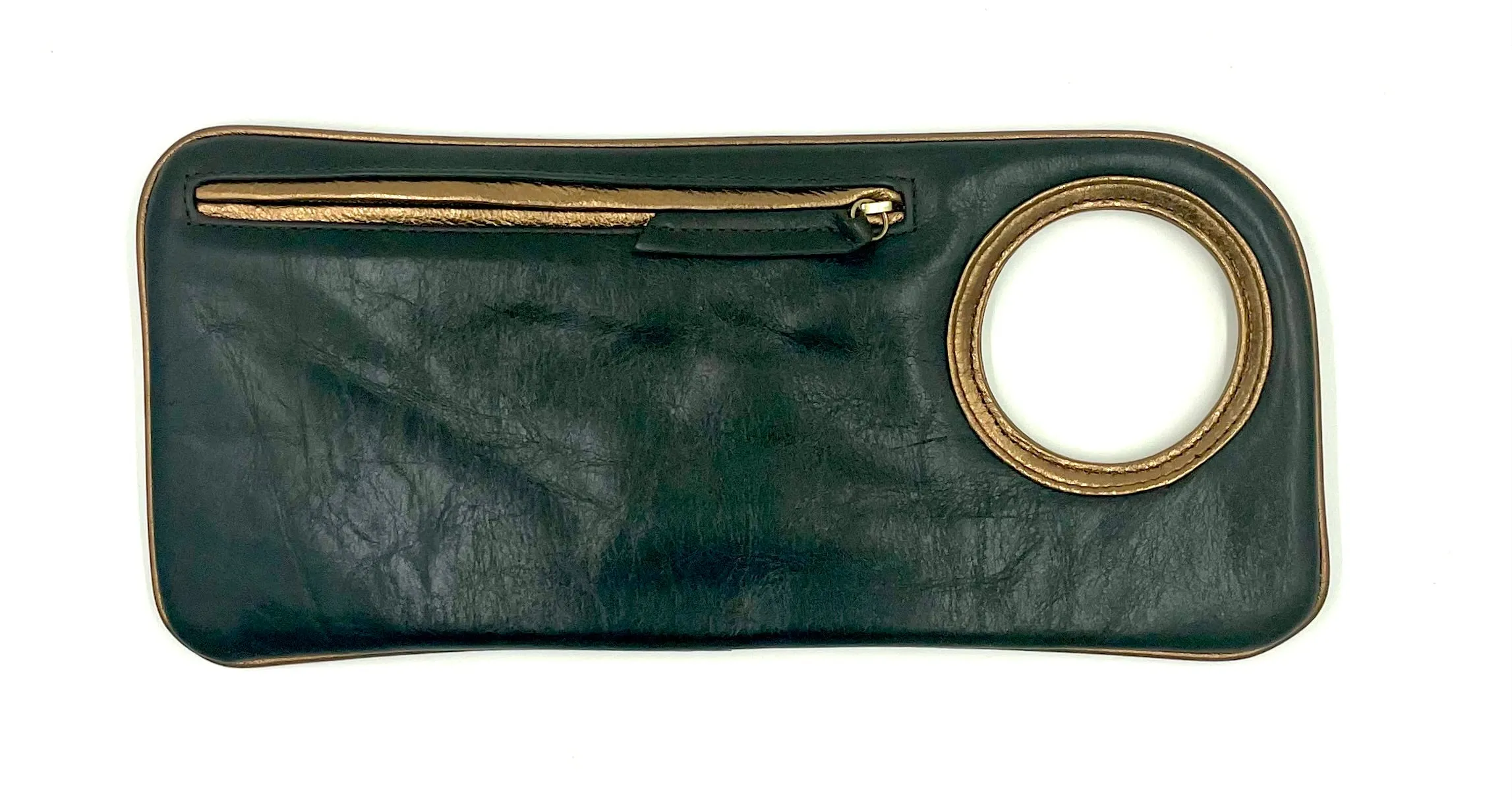 Hands Free Bracelet Clutch -Medium- Espresso with Copper Ring