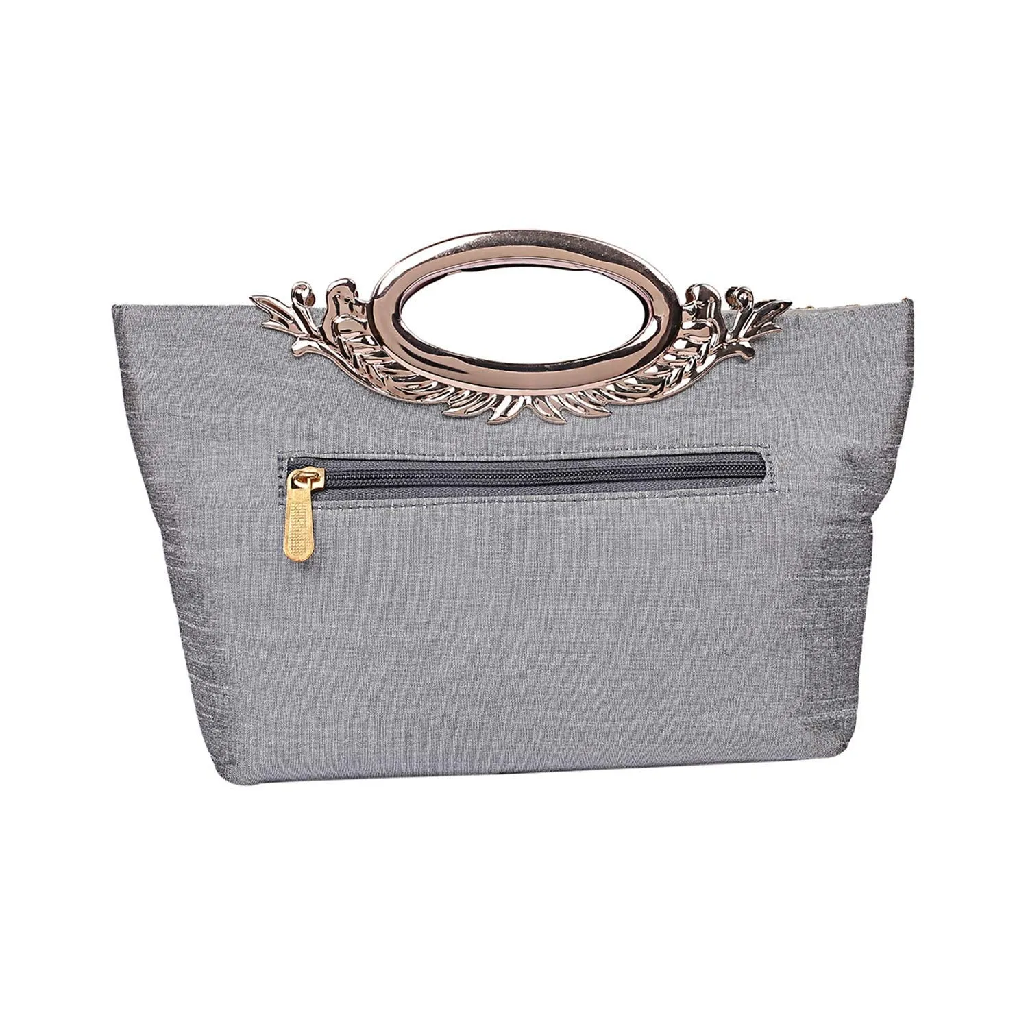 Heart Home Women's Silk Clutch Handbag (Grey) - CTHH11276