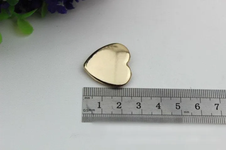 Heart Shaped Purse Label 1/10pcs Bag Hardware Charm Light Gold Handmade Purse Handbag Making Metal Decoration 25mm 1" Wholesale Supplies