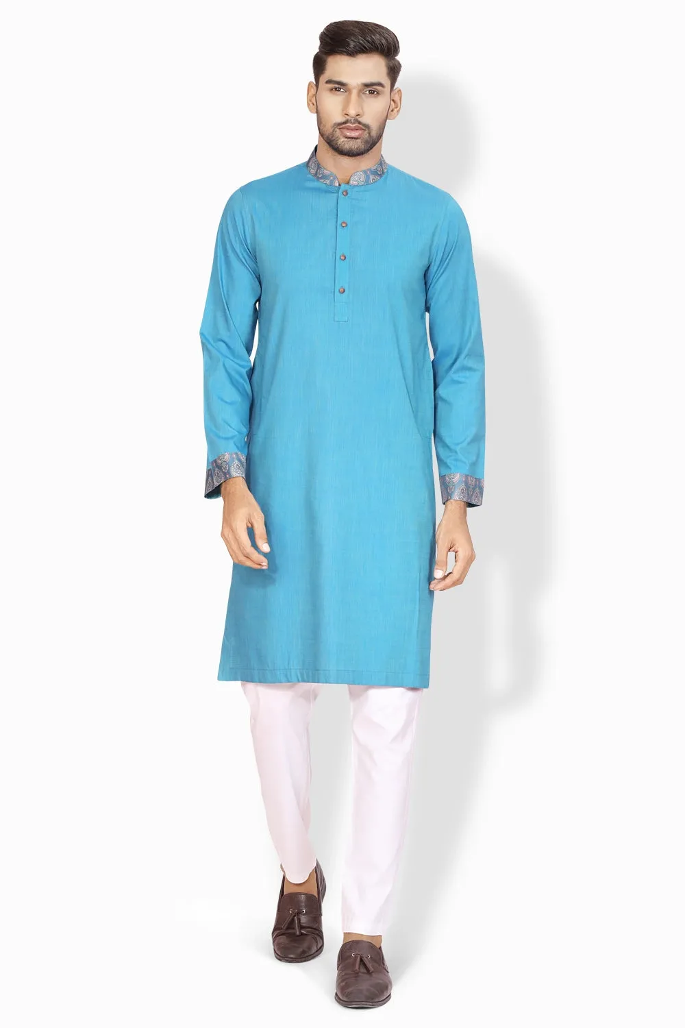 Highlighted Contrasting Regular Fit Panjabi