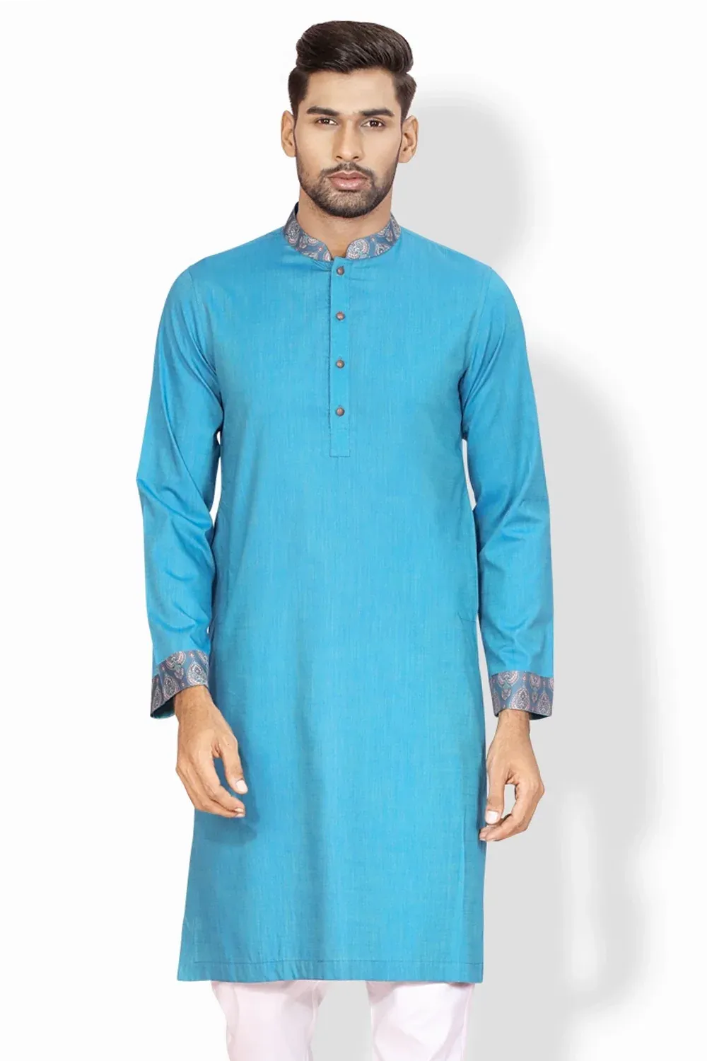 Highlighted Contrasting Regular Fit Panjabi