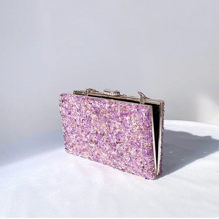 Jeweled Handbag 2022 New Stone Pattern Acrylic Evening Bag Crossbody Crystal Handbag Women's Party Purse Ladies Clutch