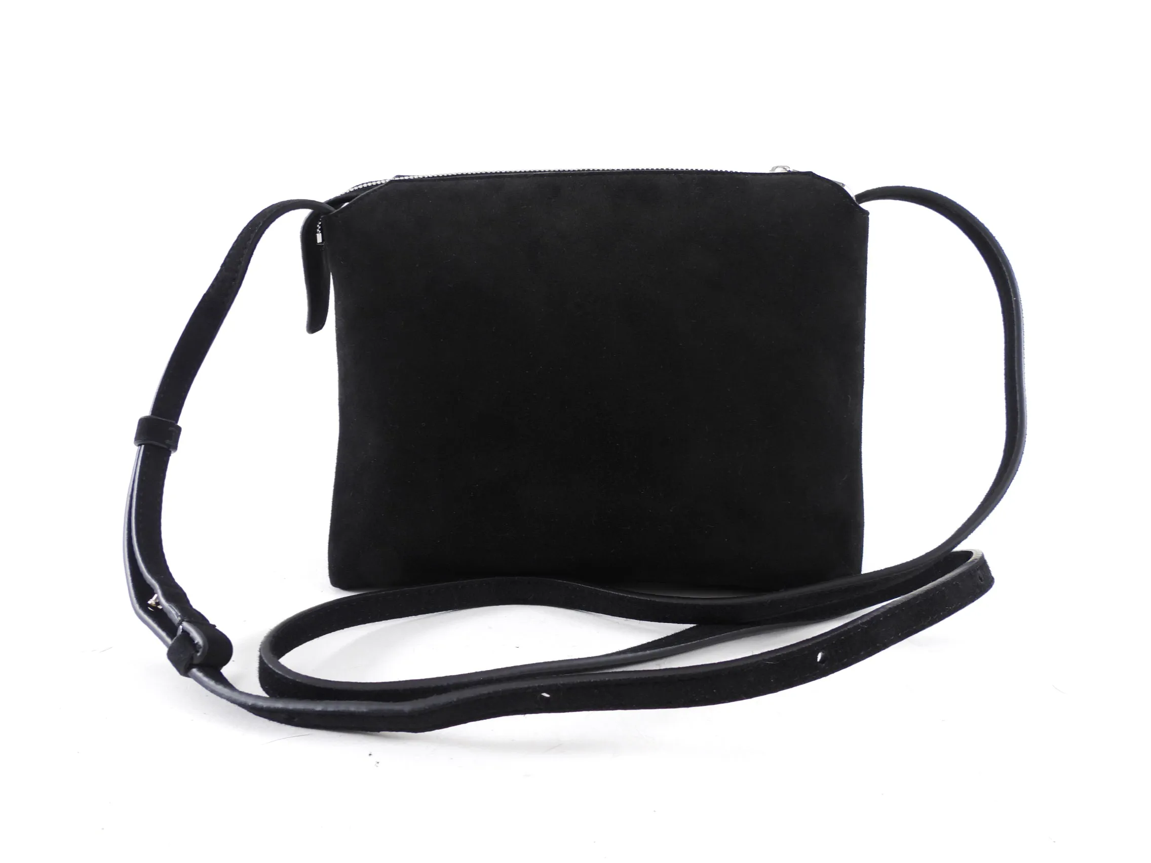 Khaite Black Suede Lina Pouch Crossbody Bag