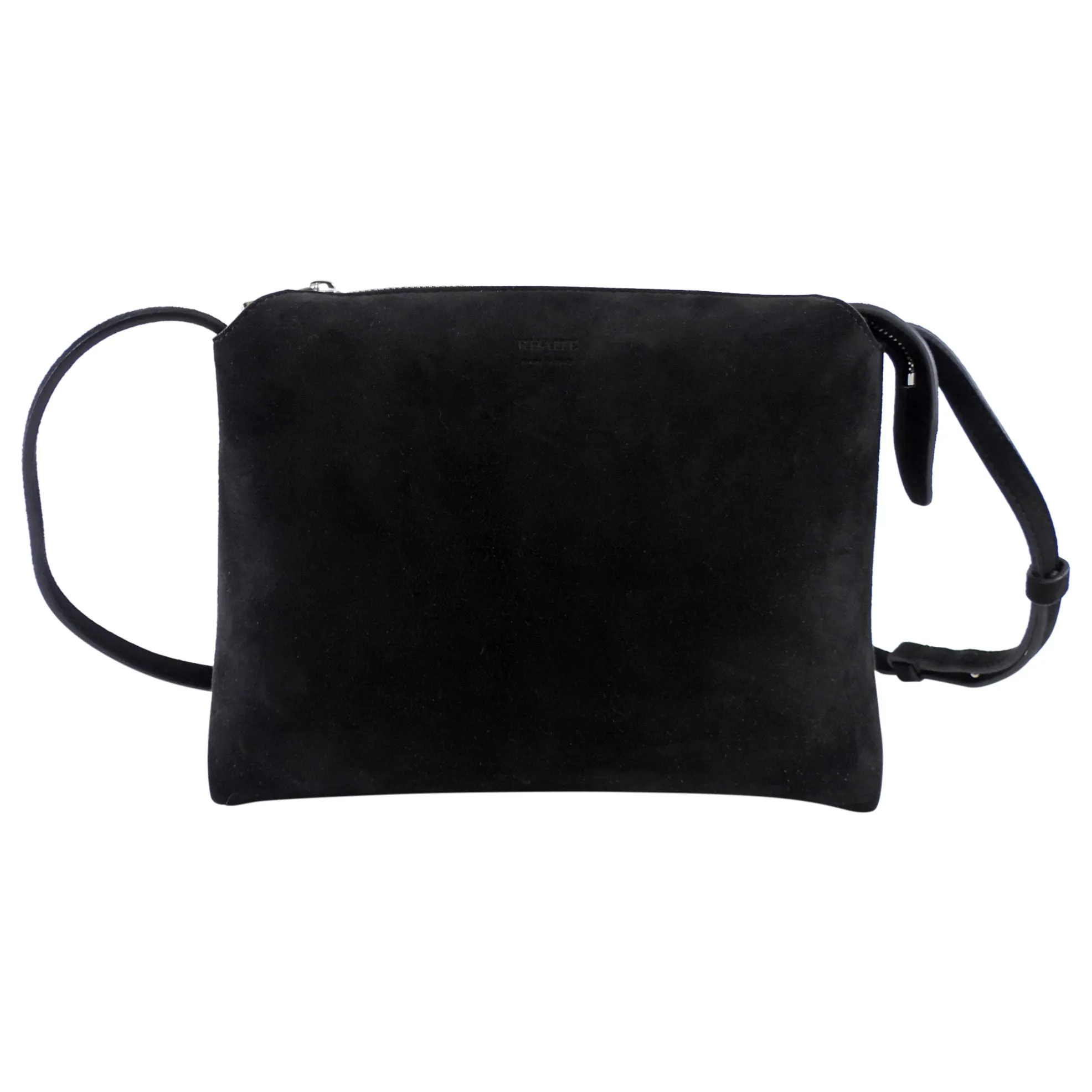 Khaite Black Suede Lina Pouch Crossbody Bag