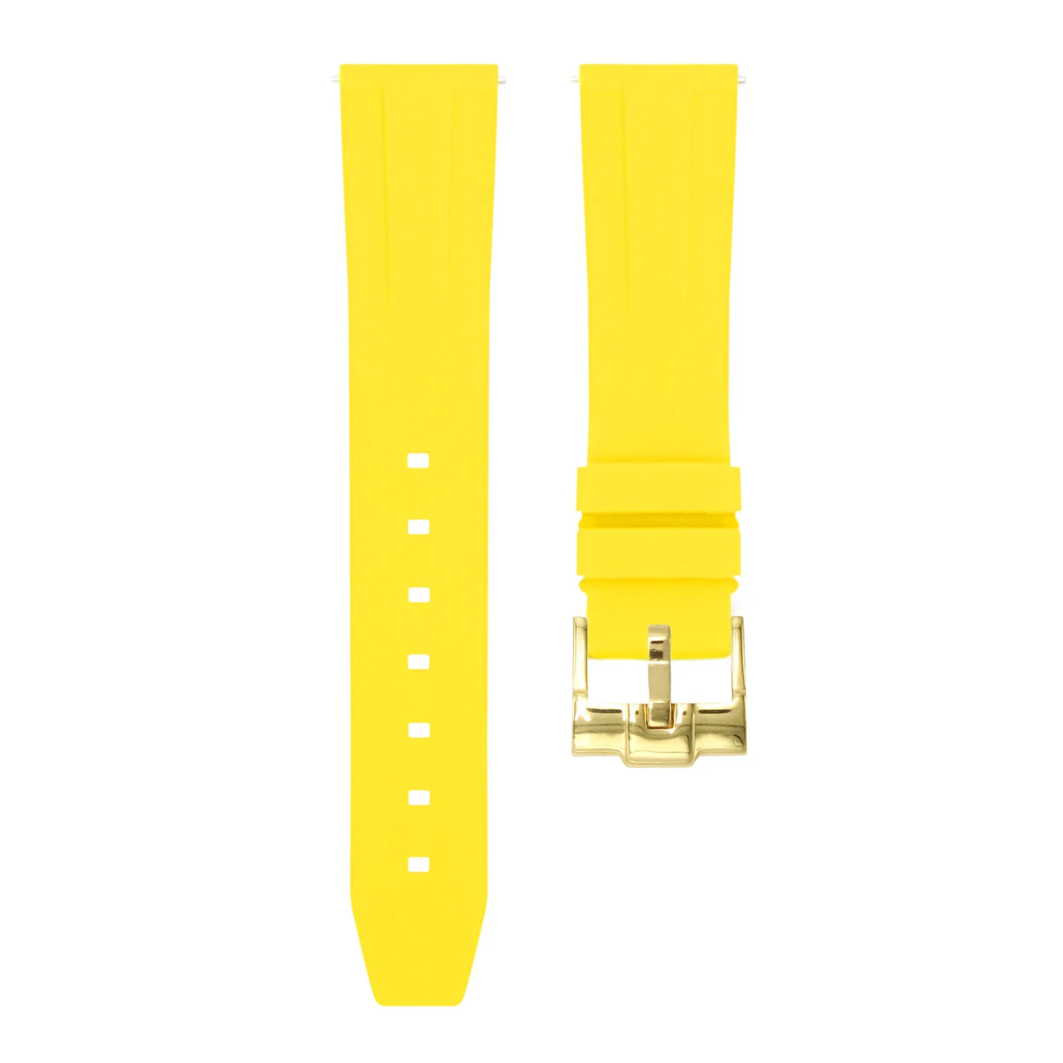 Lemon Yellow - Quick Release Rubber Watch Strap For Longines Elegant Collection