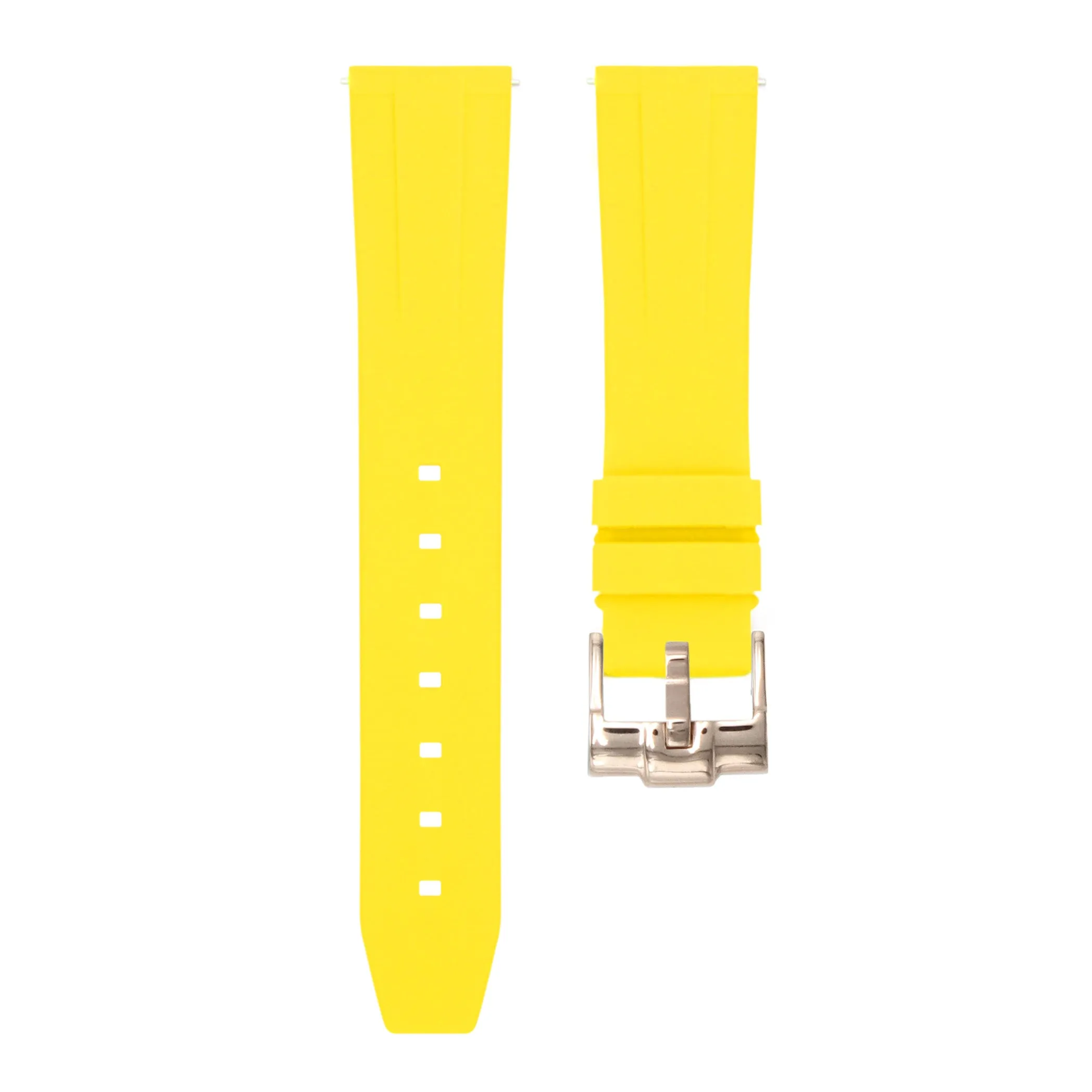 Lemon Yellow - Quick Release Rubber Watch Strap For Longines Elegant Collection