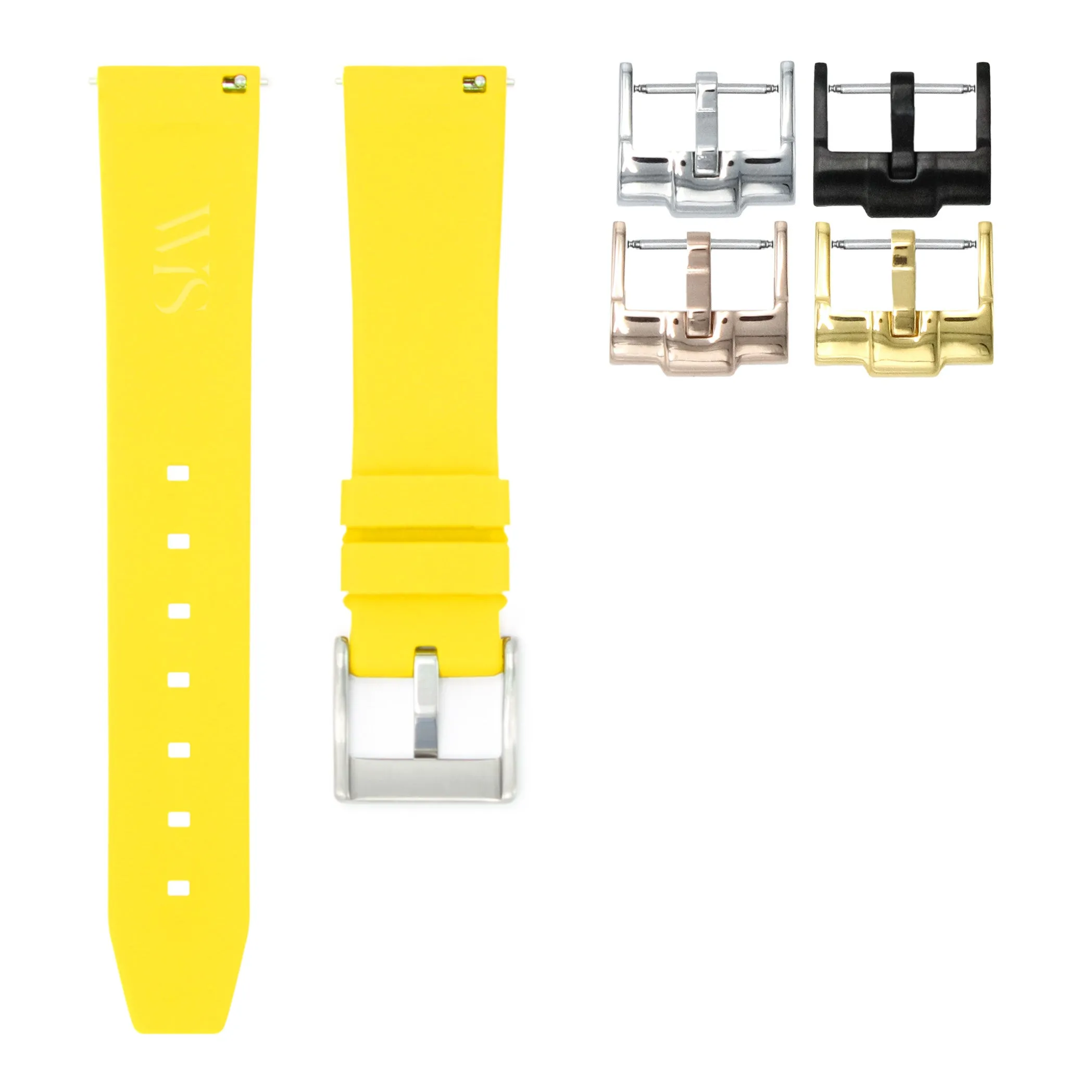 Lemon Yellow - Quick Release Rubber Watch Strap For Longines Elegant Collection