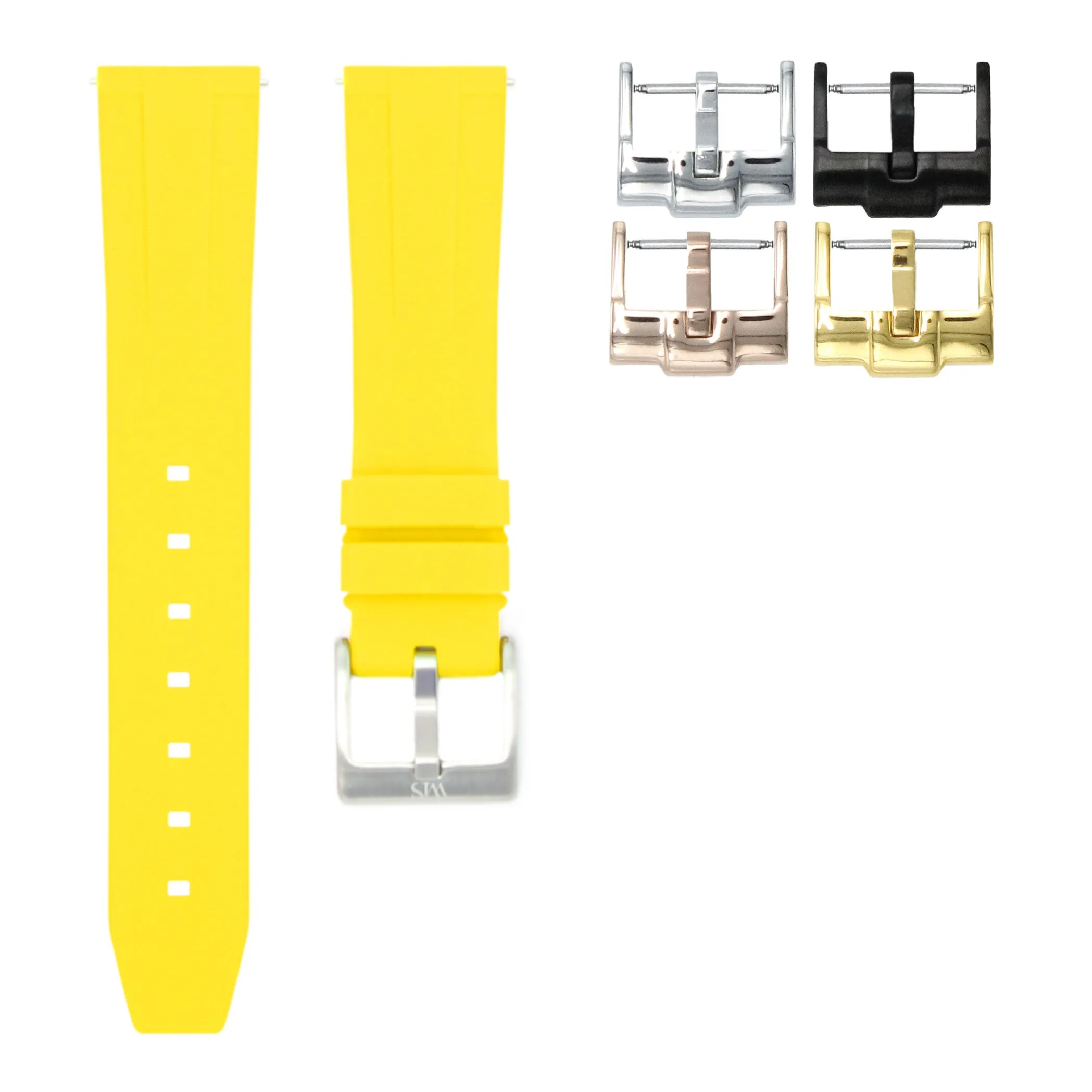 Lemon Yellow - Quick Release Rubber Watch Strap For Longines Elegant Collection