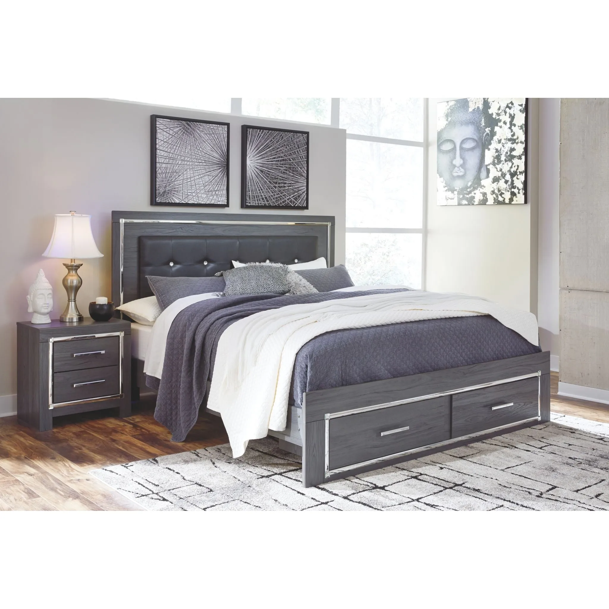 Lodanna Storage Platform Bed - Gray