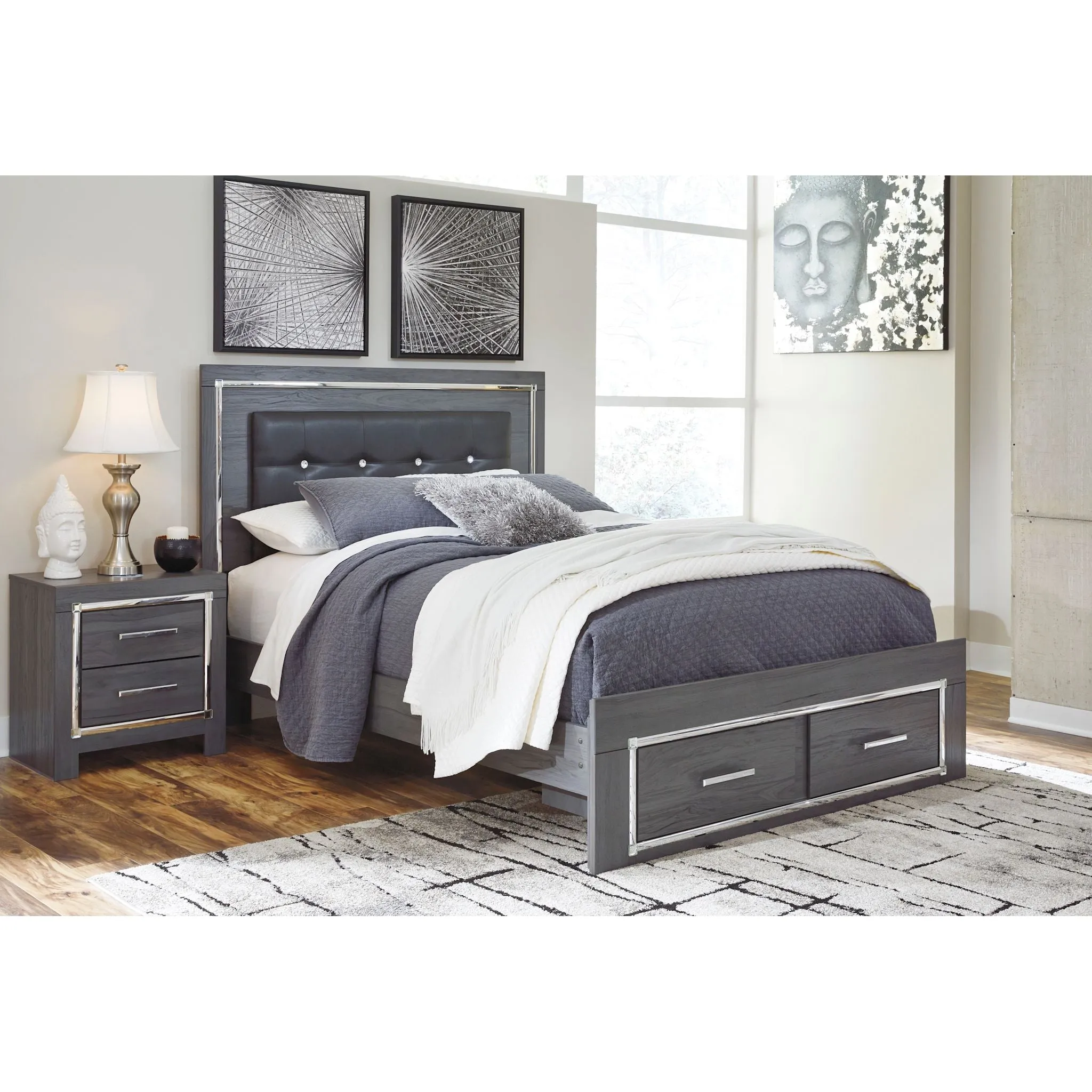 Lodanna Storage Platform Bed - Gray