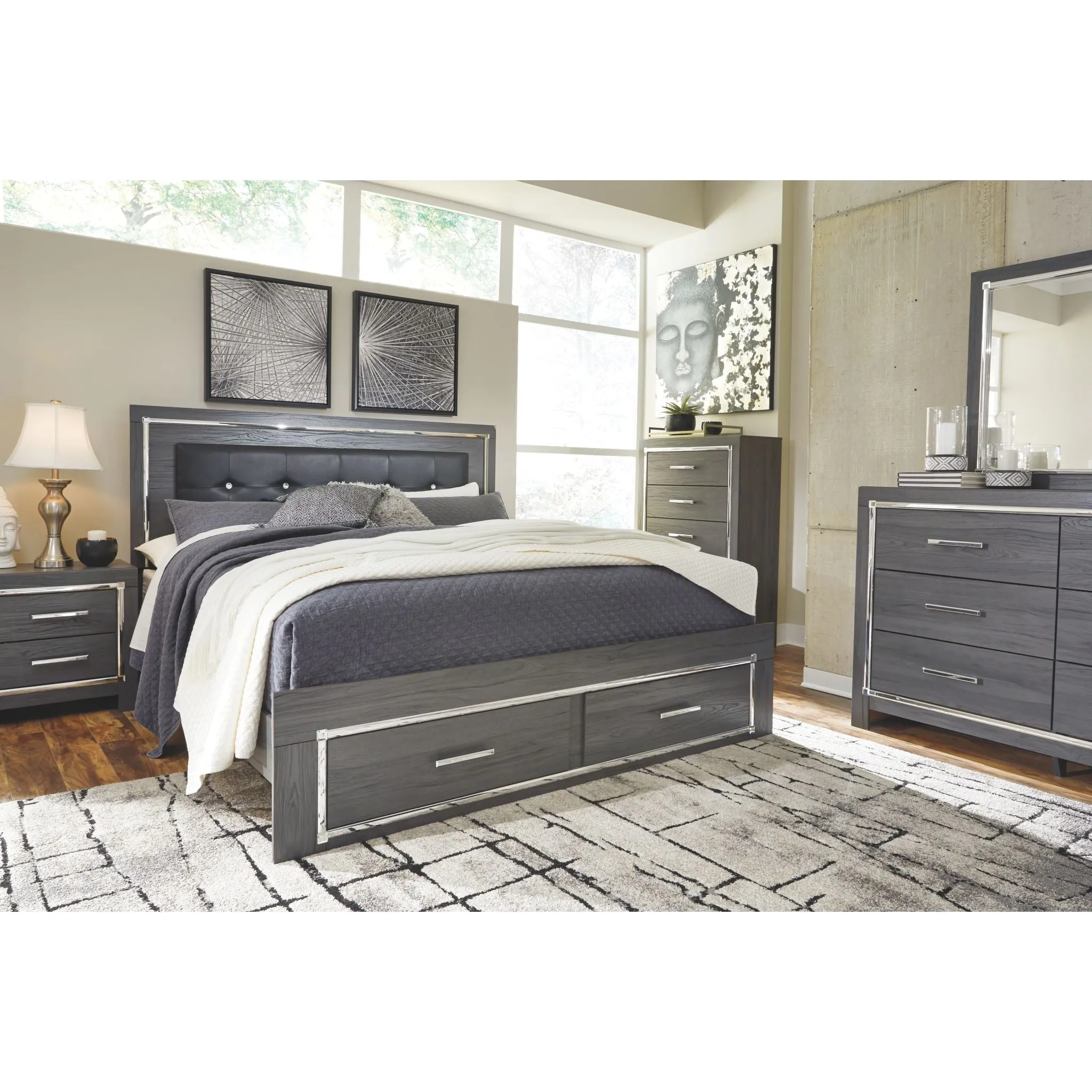 Lodanna Storage Platform Bed - Gray