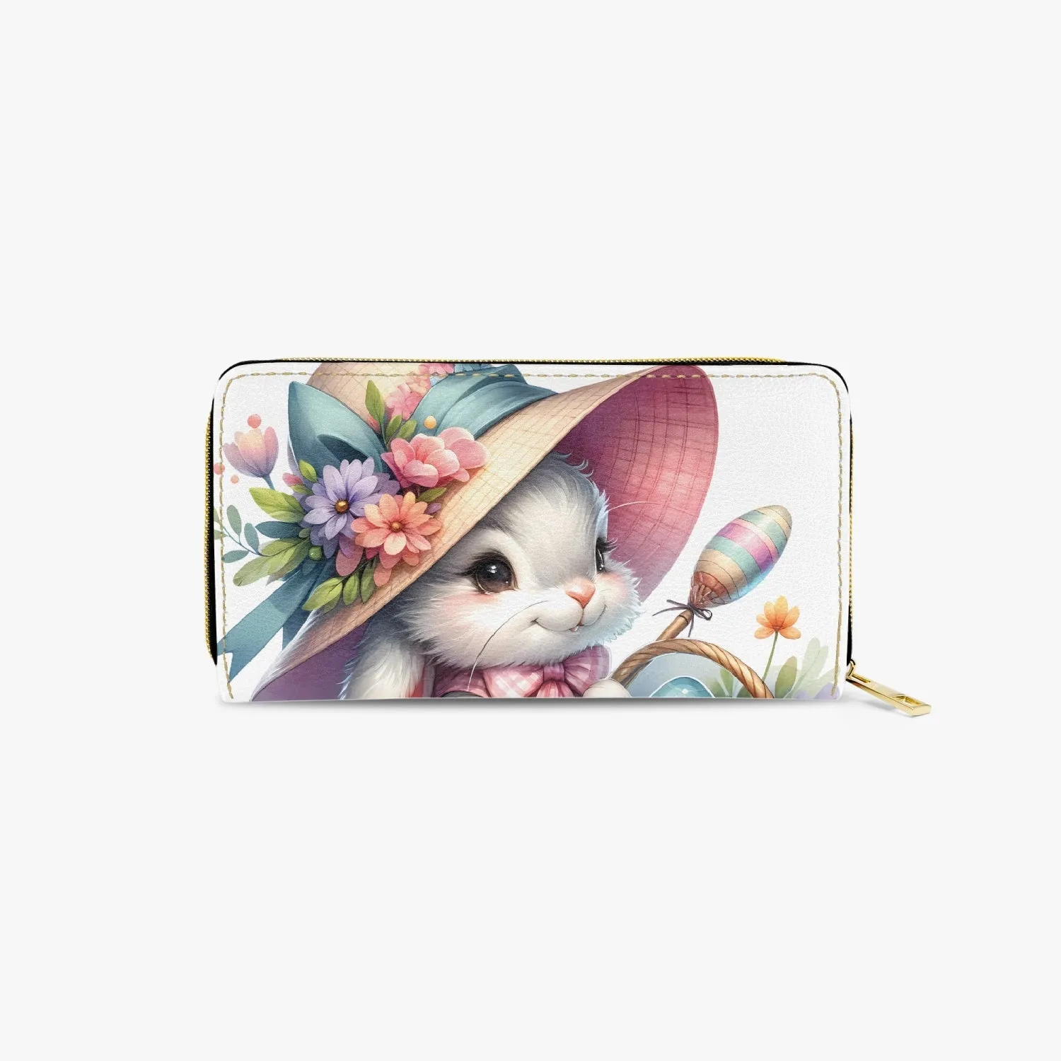 Long Type Zipper Purse, Easter, Rabbit, awd-1343